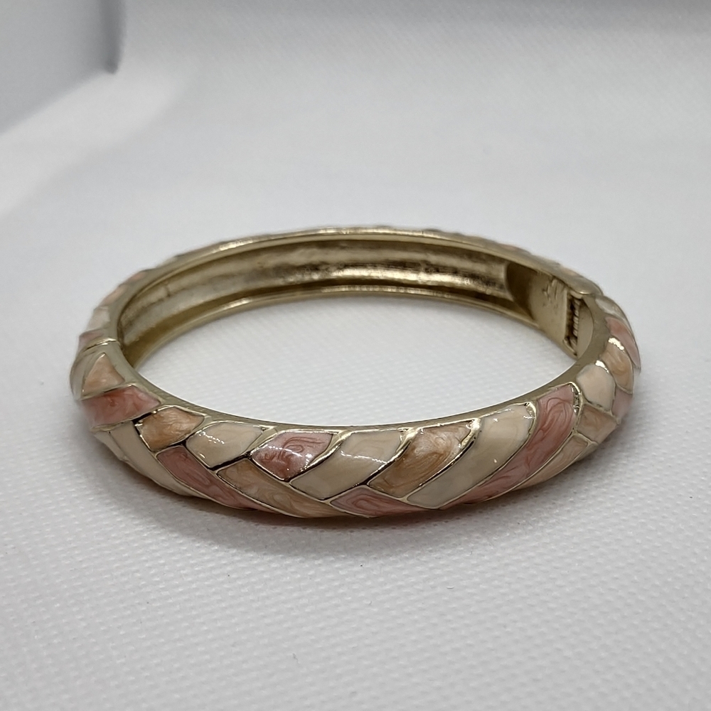 Blush Pink & Rose Gold Bangle Bracelet
